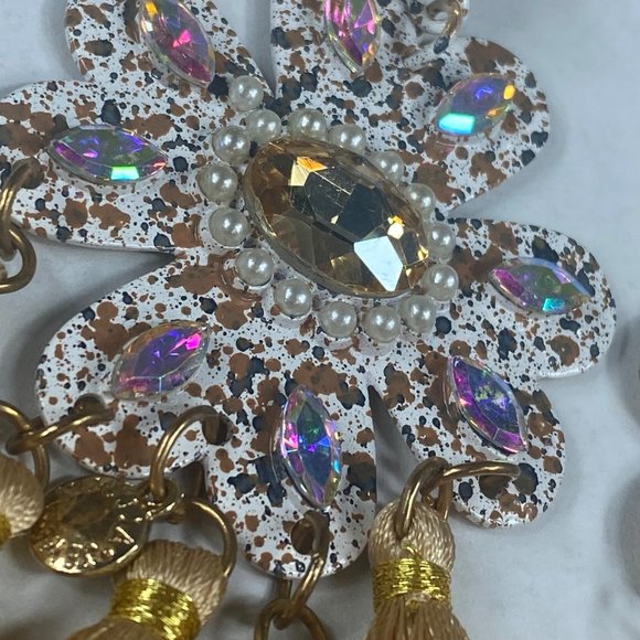 Jujlia Jewelry Chandelier Dangle Drop Pierced Earrrings Tassell Floral Boho - Picture 10 of 16